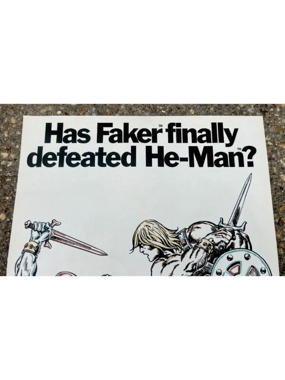 1982 Mattel He-Man Faker Masters Universe Water Reveal Promo Poster MOTU